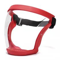 mascara de proteção facial aprova de vento e respingo na cor vermelho