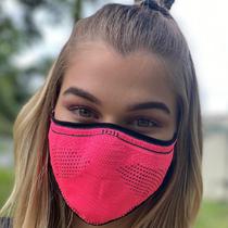 Máscara de proteção feminina 3D AirKnit rosa flúor com grafite