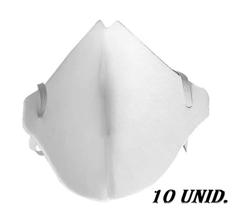 Máscara De Proteção lavável poliéster 200g/m2 leve e resistente Branca 10 unidades