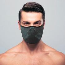 Máscara de proteção masculina 3d air knit grafite com azul céu (g)