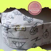 Máscara de proteção respiratória não profissional de tecido branco harry potter