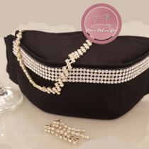 Máscara de proteção respiratória não profissional de tecido preto strass