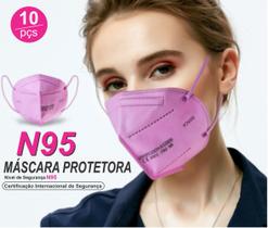 Máscara De Proteção Rosa ( N95 ) Kn95 - Pff2 ( 10 Unidades ) - Eulong