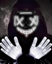 Máscara de purga LED Light Up Letosan Halloween com luvas de LED