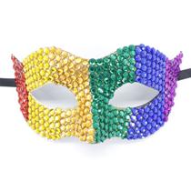 Máscara de PVC, strass colorido, arco-íris, fantasia de cosplay Máscara de PVC, strass colorido, arco-íris, fantasia de cosplay