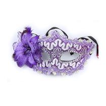 Máscara de renda de festa de Halloween roxa para crianças e adultos