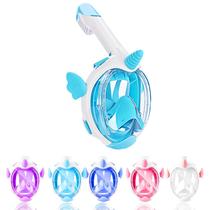 Máscara de snorkel AiScrofa Kids Full Face 180, visão HD, antiembaçante