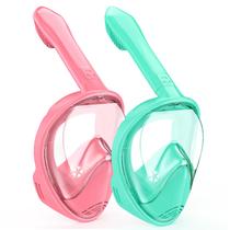 Máscara de Snorkel Ezire Full Face Infantil Ciano Rosa Máscara de Snorkel Ezire Full Face Infantil Ciano Rosa