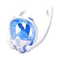 Máscara de Snorkel Facial com Visão Panorâmica 180° - Silicone Seco Superior Antiembaçante