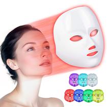 Máscara de Terapia de Luz Vermelha Yahi - 7 Cores LED para Cuidados com a Pele Facial