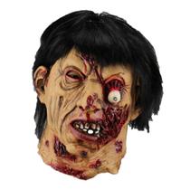 Máscara de terror assustador e assustador de zumbis de Halloween, látex facial podre