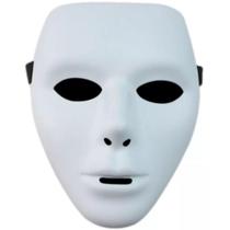 Máscara De Terror Branca Sem Face Halloween Cosplay Fillme Terror Fantasia Assustadora Sem Rosto Teatro Carna - Fantasias do Ó