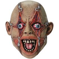 Máscara de terror, esqueleto com olhos sangrentos, rosto de zumbi assustador