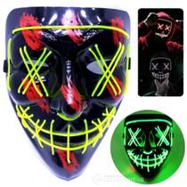 Máscara de Terror Luminosa Neon Halloween Cosplay Festa Decoração Verde - 203813 - Eletrônica Total