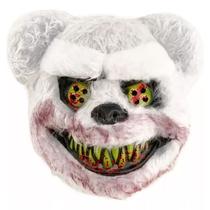 Mascara de Urso Coelho Assassino Assustadora Pelucia Para Festas Halloween Dia Das Bruxas Sangrento Branco
