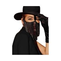 Máscara De Véu Com Franjas De Strass Acessório Sexy De Cristal Para Festa Em Nightclub Halloween