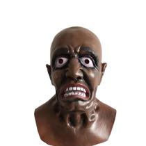 Máscara de zumbi, resina facial assustadora com língua comprida, unissex