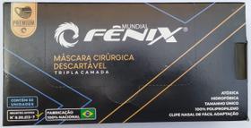 Máscara descartável adulto tripla com clip nasal preta 50u - Fênix