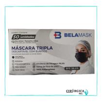 Máscara Descartável Cirúrgica Camada Tripla - Anvisa - Preta