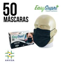 Máscara descartável EasySupri preta - 50 unid.