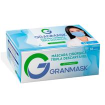 Máscara Descartável Granmask Tripla Camada Azul com Elástico 50 Unidades