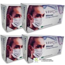 Mascara Descartavel Hospitalar Tripla Camada TNT Anvisa Cor Branco 200 unidades