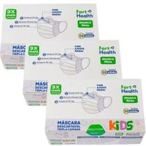 Máscara Descartavel Infantil Tripla Camada Cx 50 Unidades Forte Health Kids