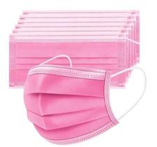 Mascara Descartavel Máscara Rosa Descartável Talge branca Tnt tripla com elástico Cx 50 Un