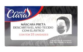 Máscara Descartável Preta Santa Clara com 25un
