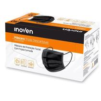 Máscara Descartável Preta Tripla Proteção Cirúrgica