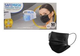 Máscara Descartável Proteção Facial Tripla Com 50 Unidades - Safemask