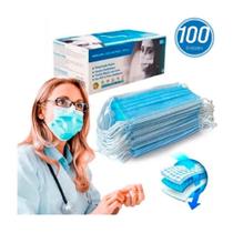 Máscara descartável proteção tripla com 100 peças meltblown Máscara descartável proteção tripla com 100 peças meltblown