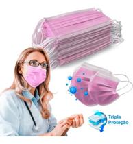 Máscara Descartável Rosa (50 unidades) Máscara Descartável Rosa (50 unidades)