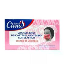 Máscara Descartável Rosa C/Elástico Santa Clara