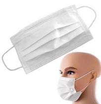 Mascara Descartavel TNT Cirúgica Tripla Elástico Tamanho Unico Branca - 12 Unidades