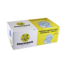 Máscara descartável tripla br com elástico (c/50) - descarpack Máscara descartável tripla br com elástico (c/50) - descarpack