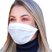 Máscara Descartável Tripla Branca Pacote C/400 Unid Brasmo