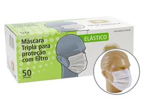 Mascara descartavel tripla c/ clips nasal pct c/50 und descarpack Mascara descartavel tripla c/ clips nasal pct c/50 und descarpack