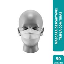 Máscara Descartável Tripla C/Tiras (PCT C/50) - Mota Industrial