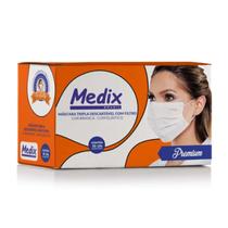 Máscara Descartável Tripla Camada Com 50 Cor Branca - Medix Máscara Descartável Tripla Camada Com 50 Cor Branca - Medix