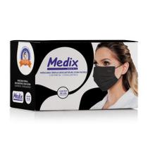 Máscara Descartável Tripla Preta C/50 Unidades - Medix
