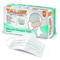 Mascara descartavel tripla proteção facial cx50 branca talge