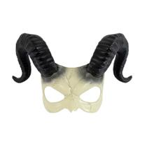 Máscara Devil Horn White Demon Half Face Halloween Cosplay Máscara Devil Horn White Demon Half Face Halloween Cosplay
