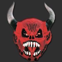 Máscara Diabo com Chifre Terror Carnaval Halloween - Spook Inteira