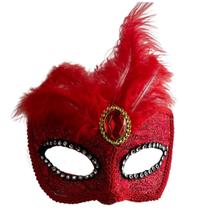 Mascara Diva Carnaval Pena Realeza Fantasia Festa Decoraçao
