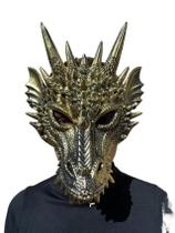 Máscara Dragão Dourado Halloween Carnaval Fantasia Teatro Terror Assustador Dia das Bruxas Zumbi Cosplay Horror Monstro