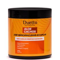 Máscara e Leave in capilar 2 em 1 Aloe cachos Duetto 500g