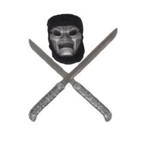 Máscara em Resina com 2 Espadas Aço Carbono - Marcas