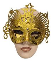 Máscara Estrurada Veneziana Metalizada Vada Dourada - Casa João E Maria