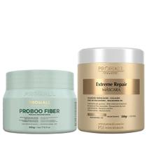 Máscara Extreme Repair 500g + Proboo Fiber 500g Reconstrutora Cronograma Capilar